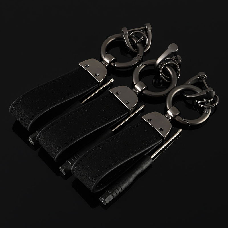 Alcantara Leather Car Logo Keychain Keyring Keyfob for Audi Sline Benz AMG BMW M Netby