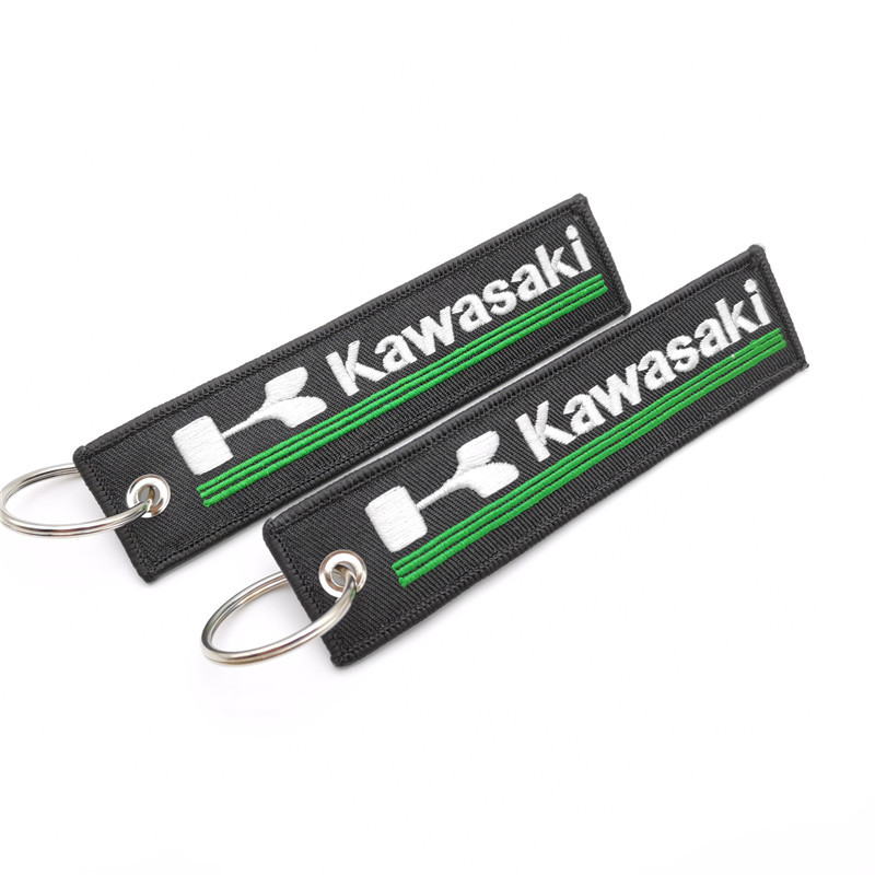 Short Cloth Strip Keyring Keychain for Motorbike with Logo Emblem Badge Netby