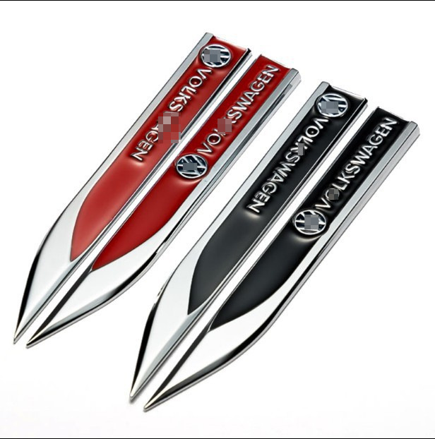 Metal Knife Blade Shape Car Fender Side Emblem Badge Netby
