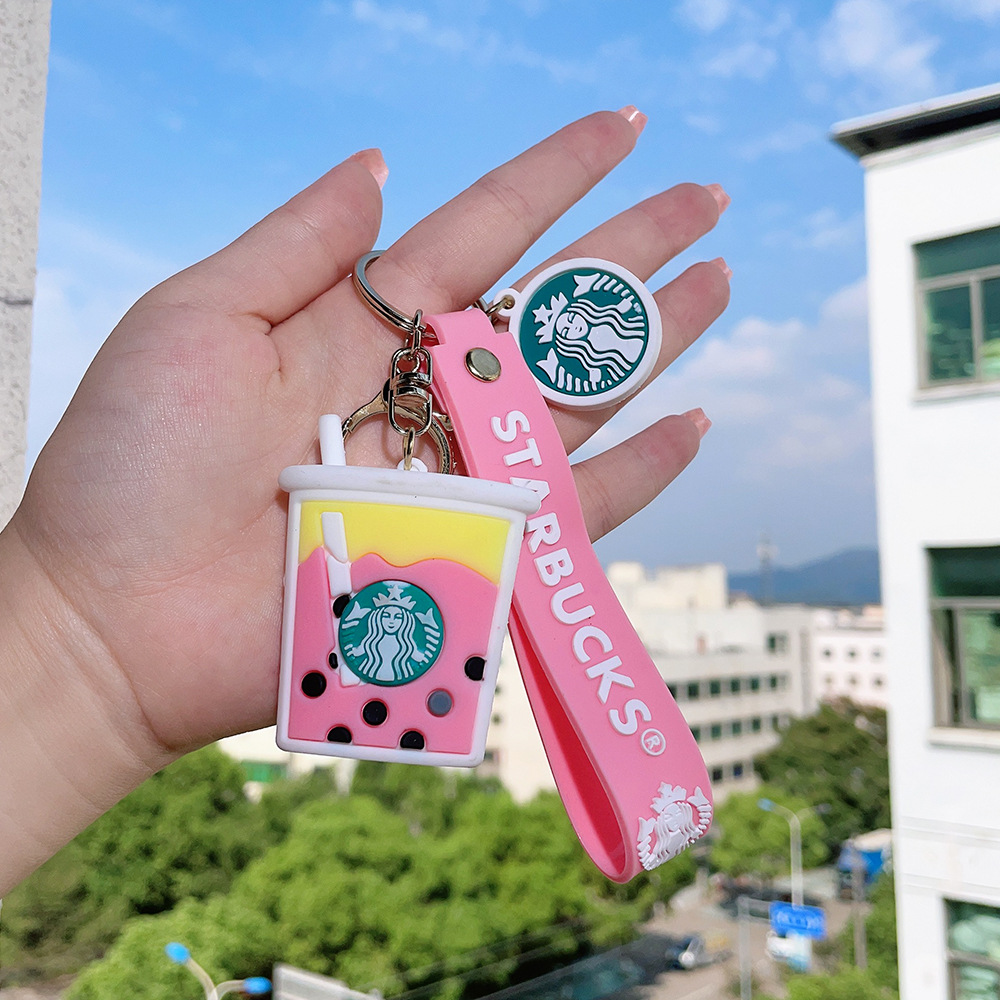 Rubber Starbucks Bear Coffee Cup Keychain Keyring Netby