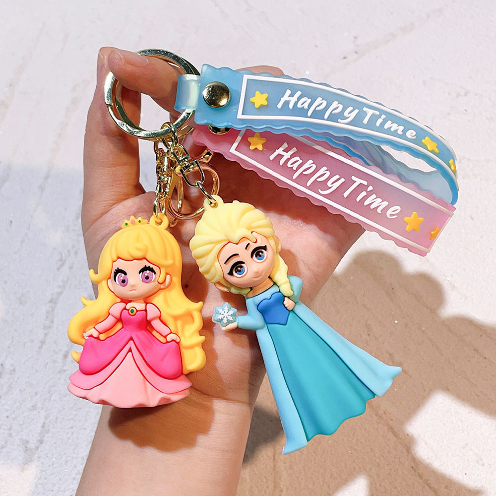 Animation Snow White Mermaid Princess Frozen Keychain Keyring Netby