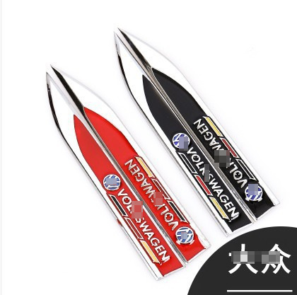 Metal Knife Blade Shape Car Fender Side Emblem Badge Netby