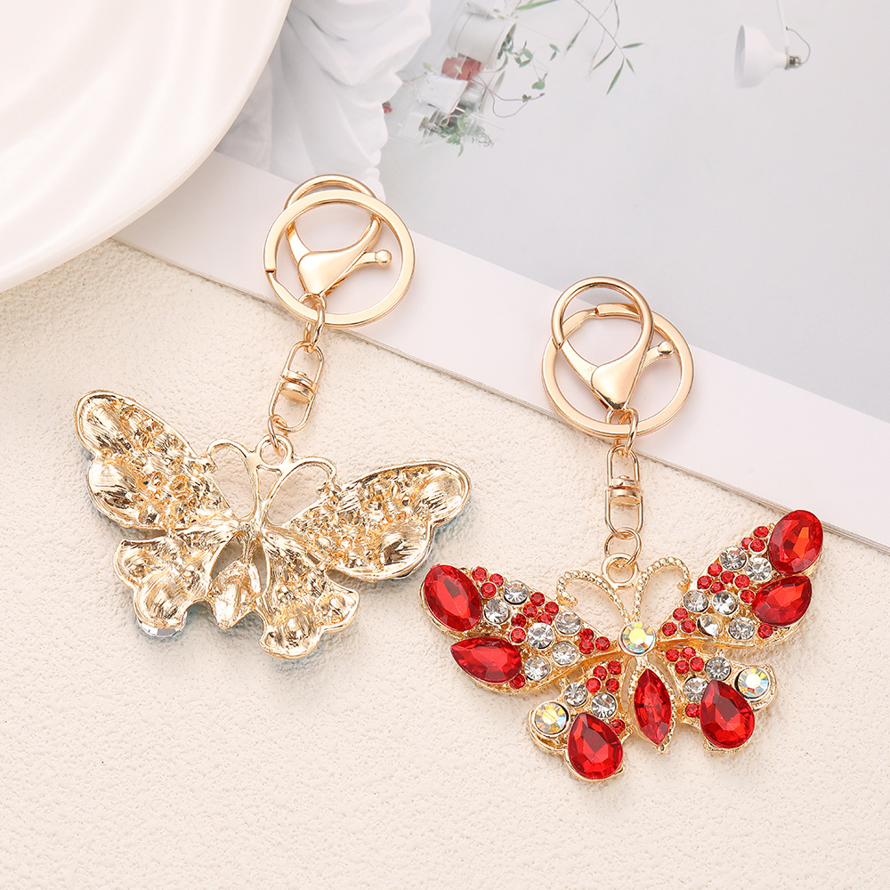 Rhinestone Butterfly Keychain Keyring Netby