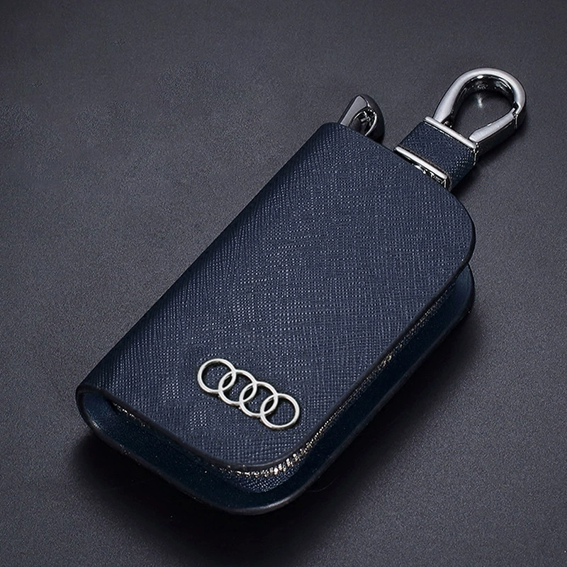 Black Pink Red Blue Brown Color Leather Car Remote Key Wallet for KIA AUDI BENZ BMW BUICK PORSCHE VW VOLVO JAGUAR CHEVROLET FORD Netby