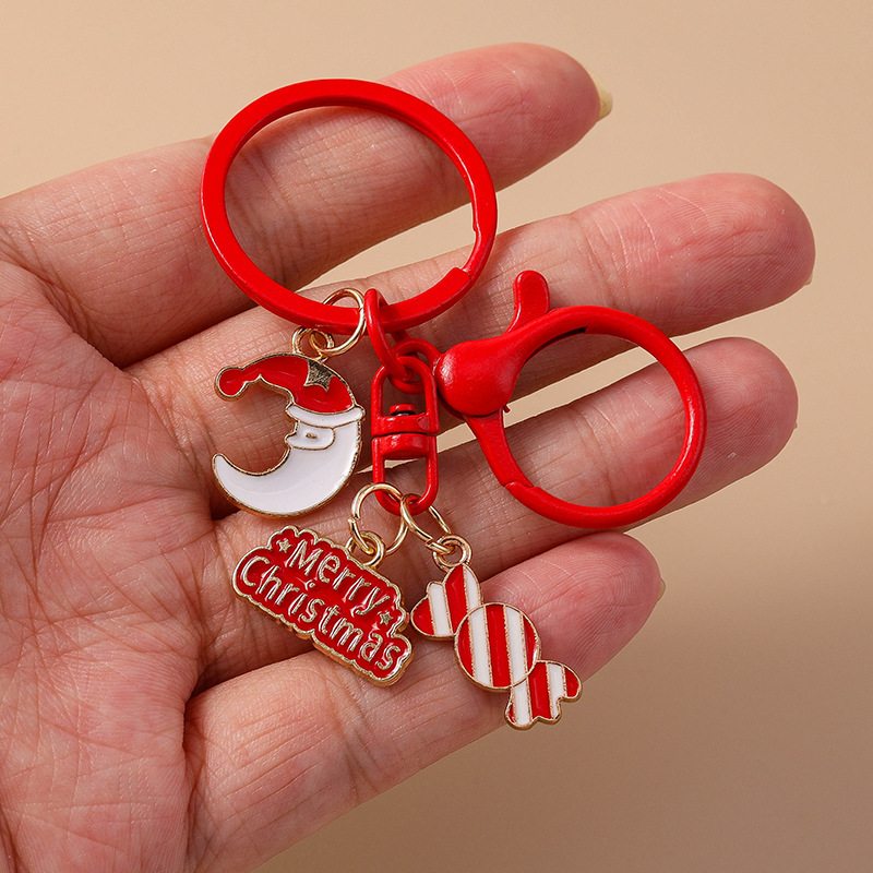 Moon Snowman Festival Christmas Keychain Keyring Netby