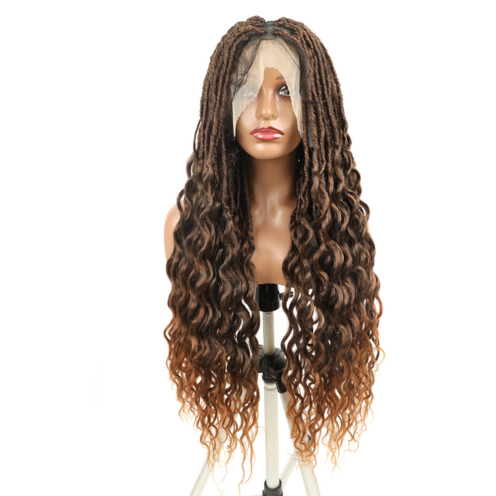 Synthetic Fiber Full Lace Crochet Hair Wig Water Wave Netby