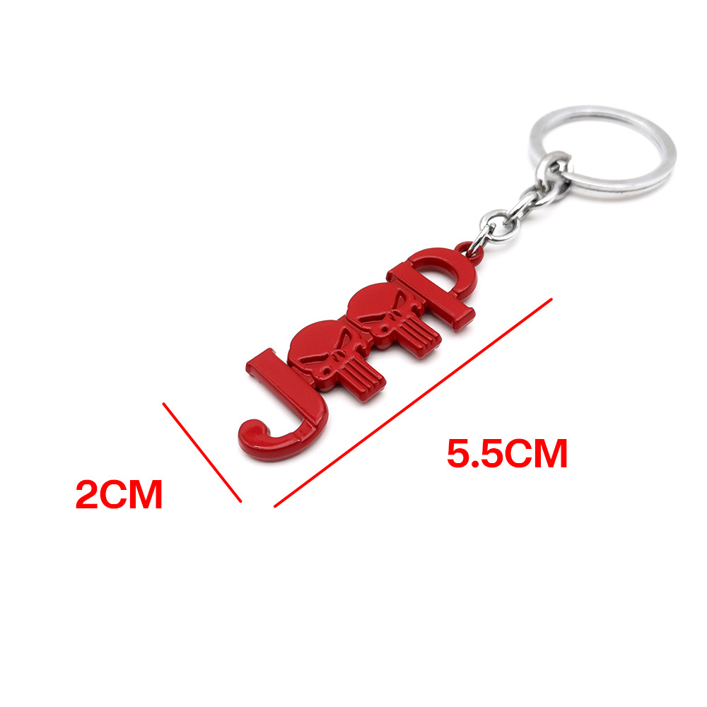 Metal Jeep Skull Car Keychain Keyring Keyfob Netby