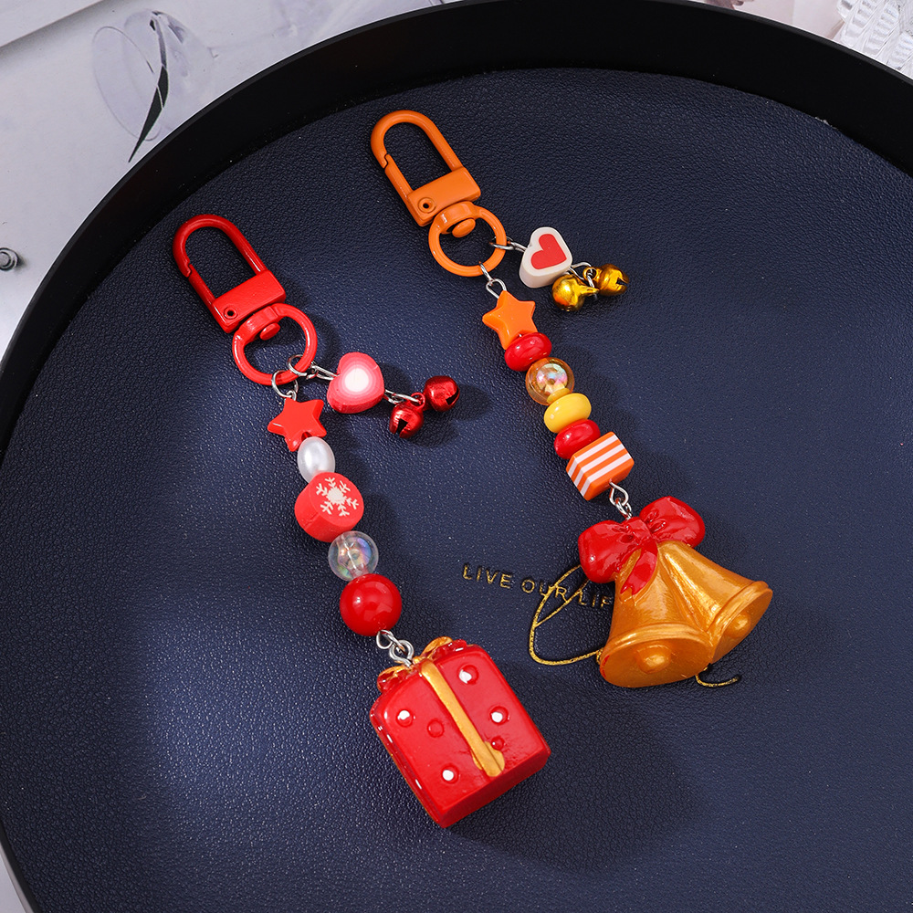 Gift Box Bell Festival Christmas Keychain Keyring Netby