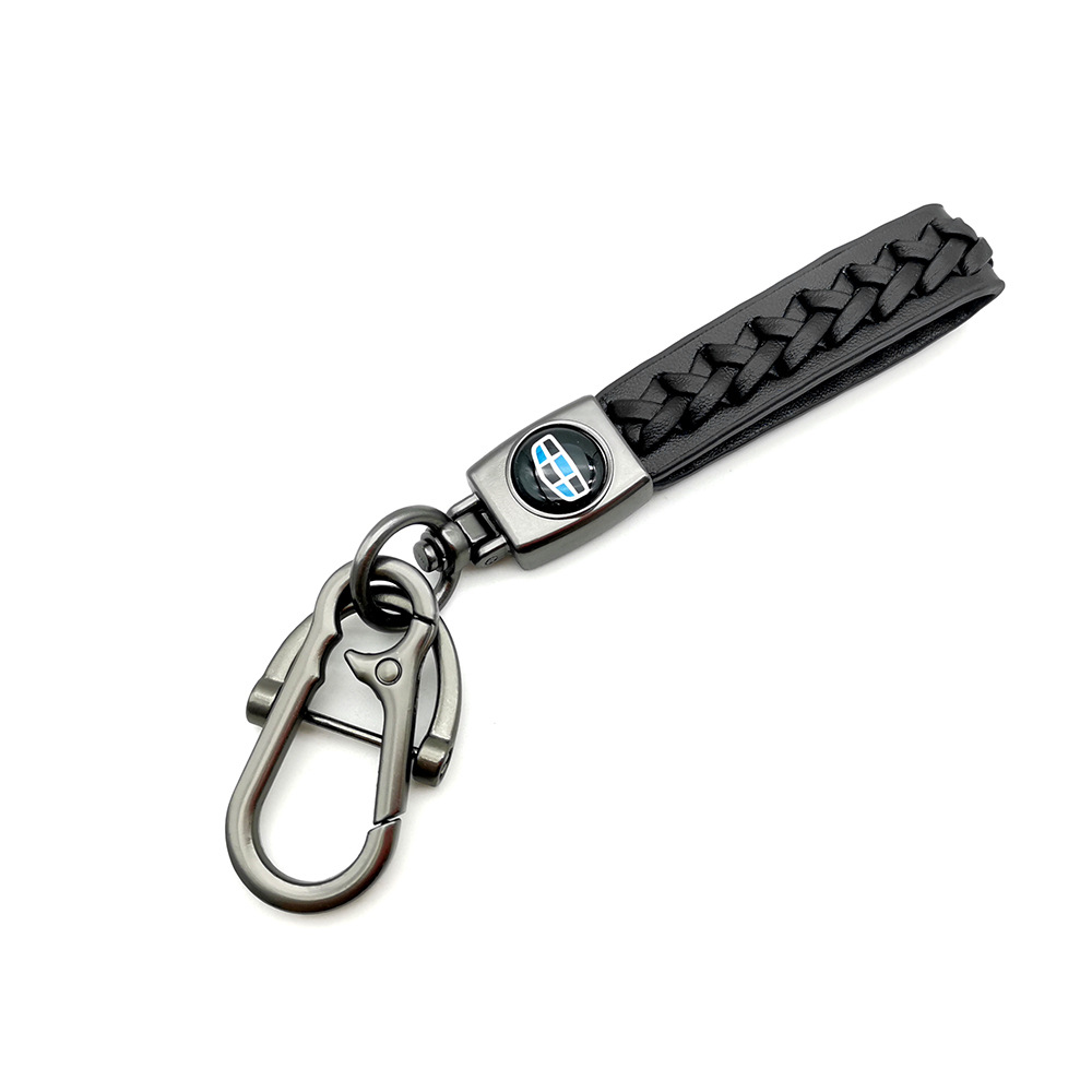 Knitting Leather Car Logo Emblem Kering Keychain Keyfob for Audi Benz BMW VW Chevrolet Toyota Volvo Netby