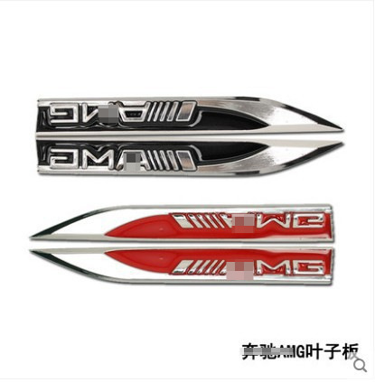 Metal Knife Blade Shape Car Fender Side Emblem Badge Netby