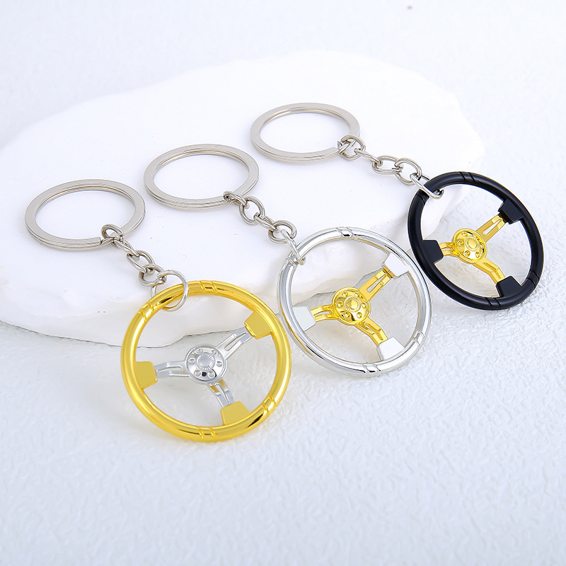Metal Steering Car Wheel Model Keychain Keyring Auto Parts Netby