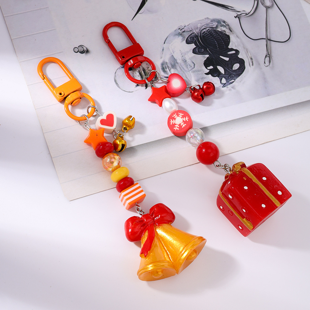 Gift Box Bell Festival Christmas Keychain Keyring Netby