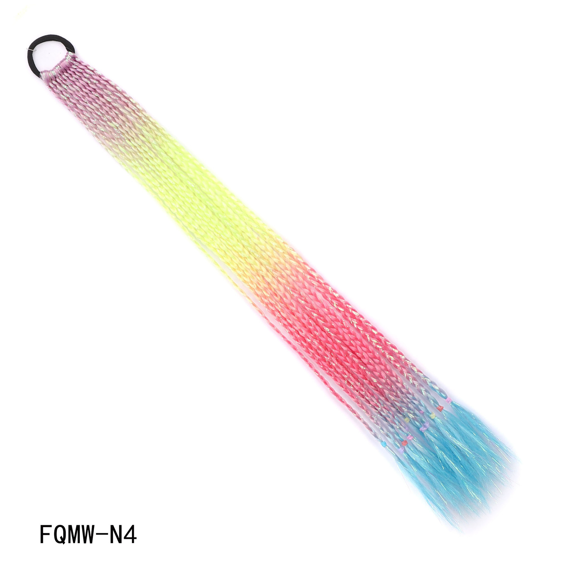 Synthetic Colorful Laser Wire Braids Ponytail Netby