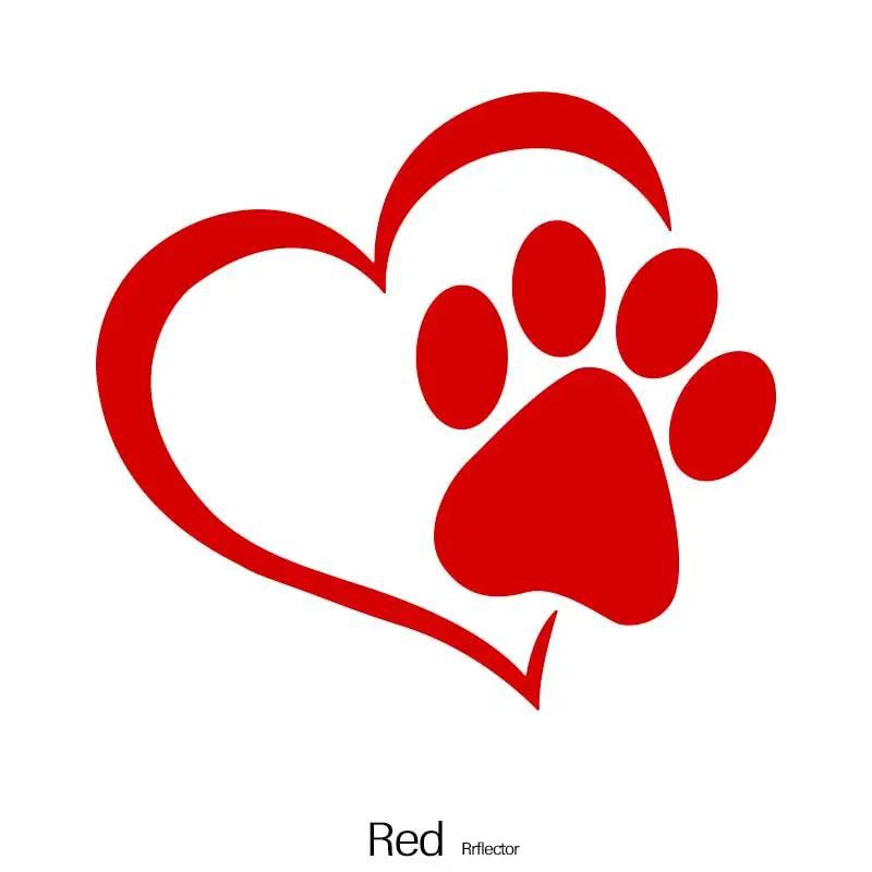 Reflective Heart Shape Paw Car Sticker Netby