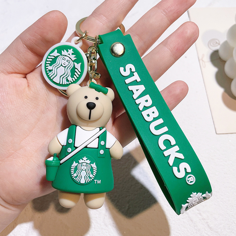 Rubber Starbucks Bear Coffee Cup Keychain Keyring Netby