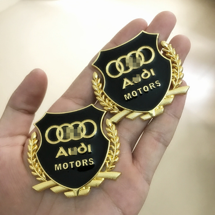 Metal Ear of Wheat Shape Car Side Emblem Badge Golden Silver Color Netby