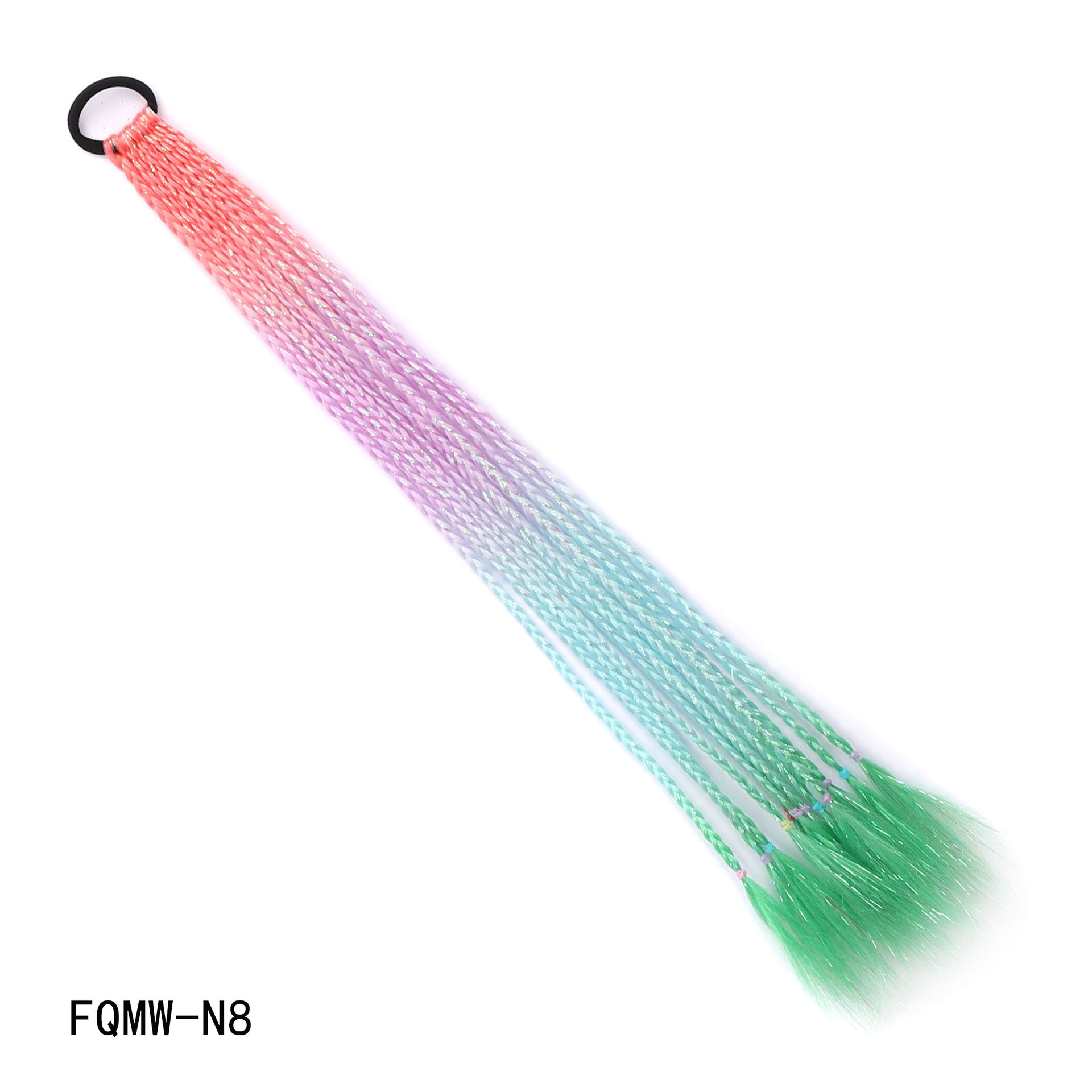 Synthetic Colorful Laser Wire Braids Ponytail Netby