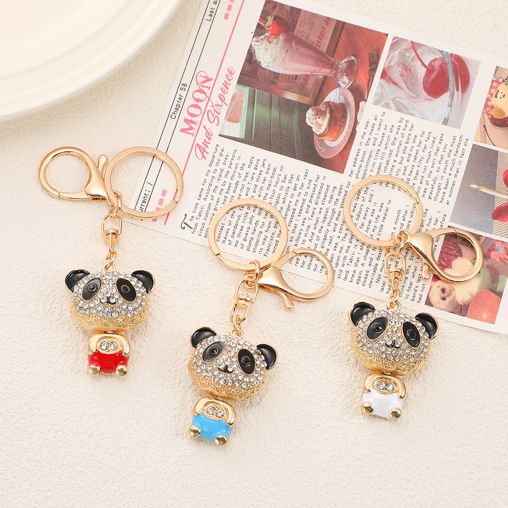 Rhinestone Panda Keychain Keyring Netby