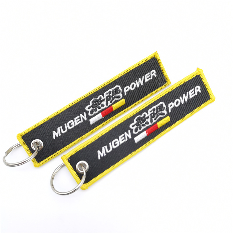 Car logo modified brand textile embroidery cloth key chain hanging TRD MUGEN