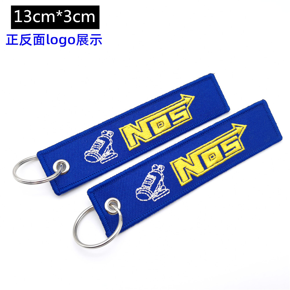 Metal Motorbike Car Logo Cloth Kering Keychain Keyfob for JDM GTI NISMO RALLIART TYPE R HKS TRD NOS Netby