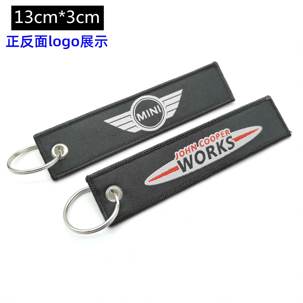 Metal Motorbike Car Logo Cloth Kering Keychain Keyfob for JDM GTI NISMO RALLIART TYPE R HKS TRD NOS Netby