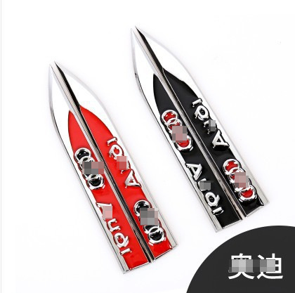 Metal Knife Blade Shape Car Fender Side Emblem Badge Netby