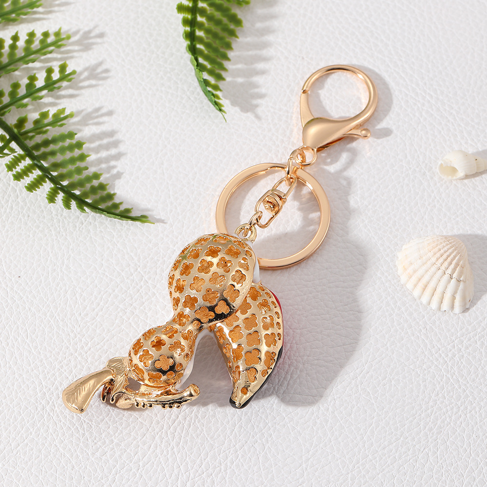 Rhinestone Woodpecker Keychain Keyring Netby