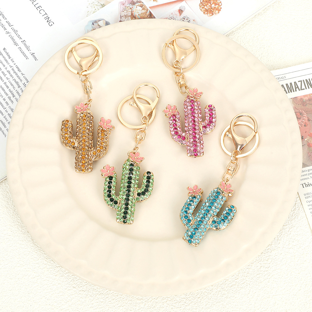 Rhinestone Cactus Keychain Keyring Netby