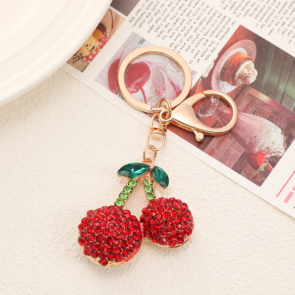 Rhinestone Cherry Keychain Keyring Netby
