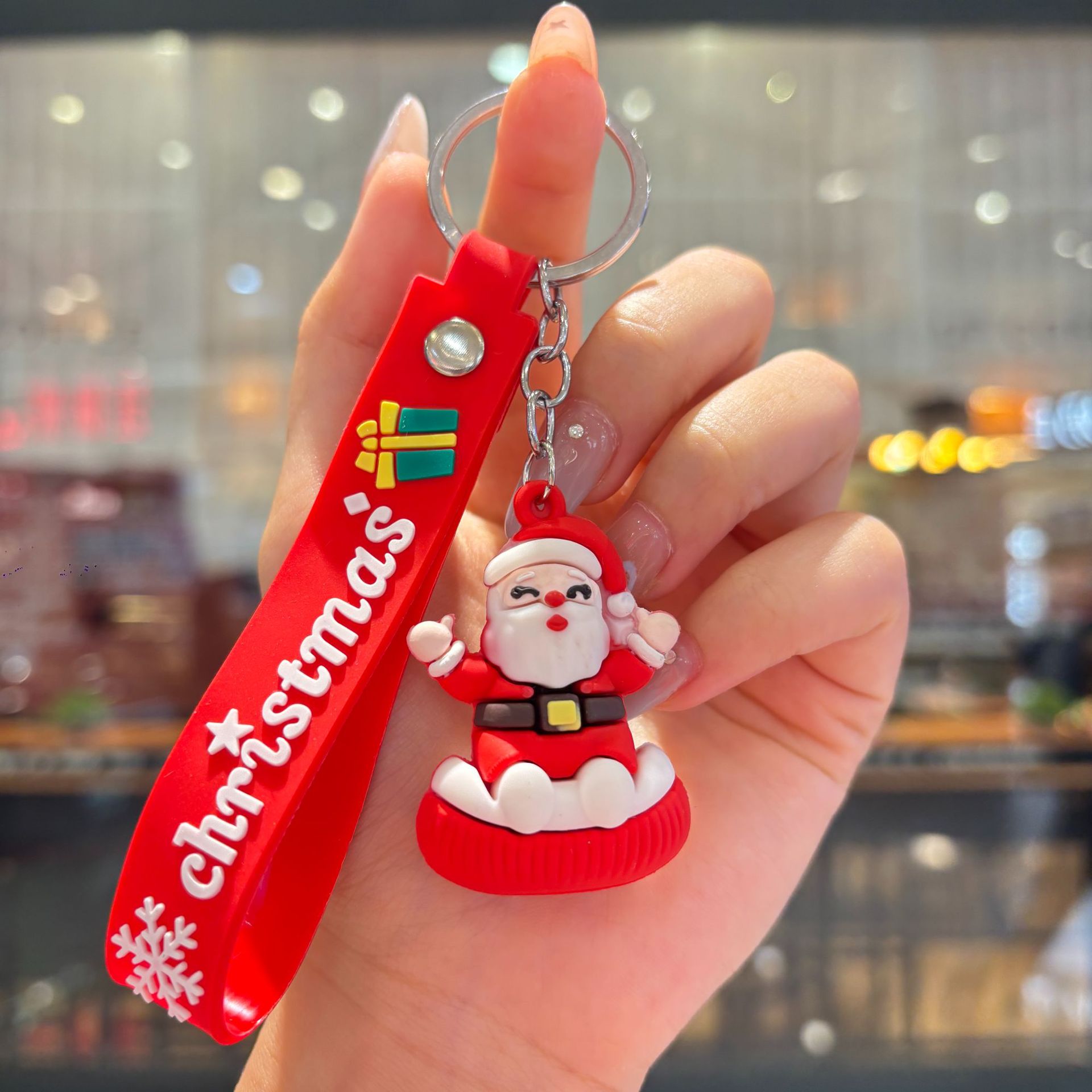 Silicon Santa Claus Tree Snowman Festival Christmas Keychain Keyring Netby