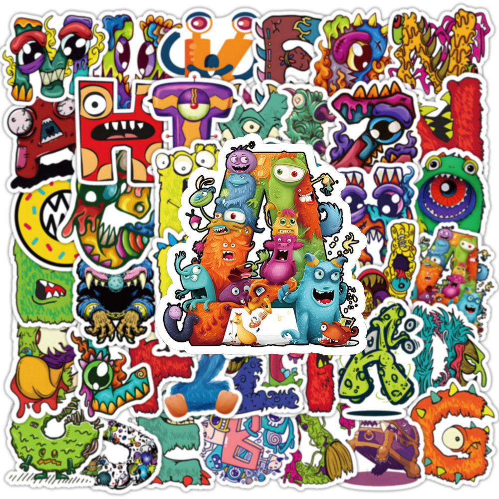 50pcs/pack Animation Alphabet Lore Waterproof Sticker Netby