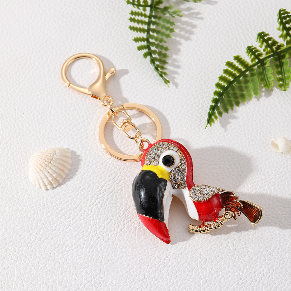 Rhinestone Woodpecker Keychain Keyring Netby