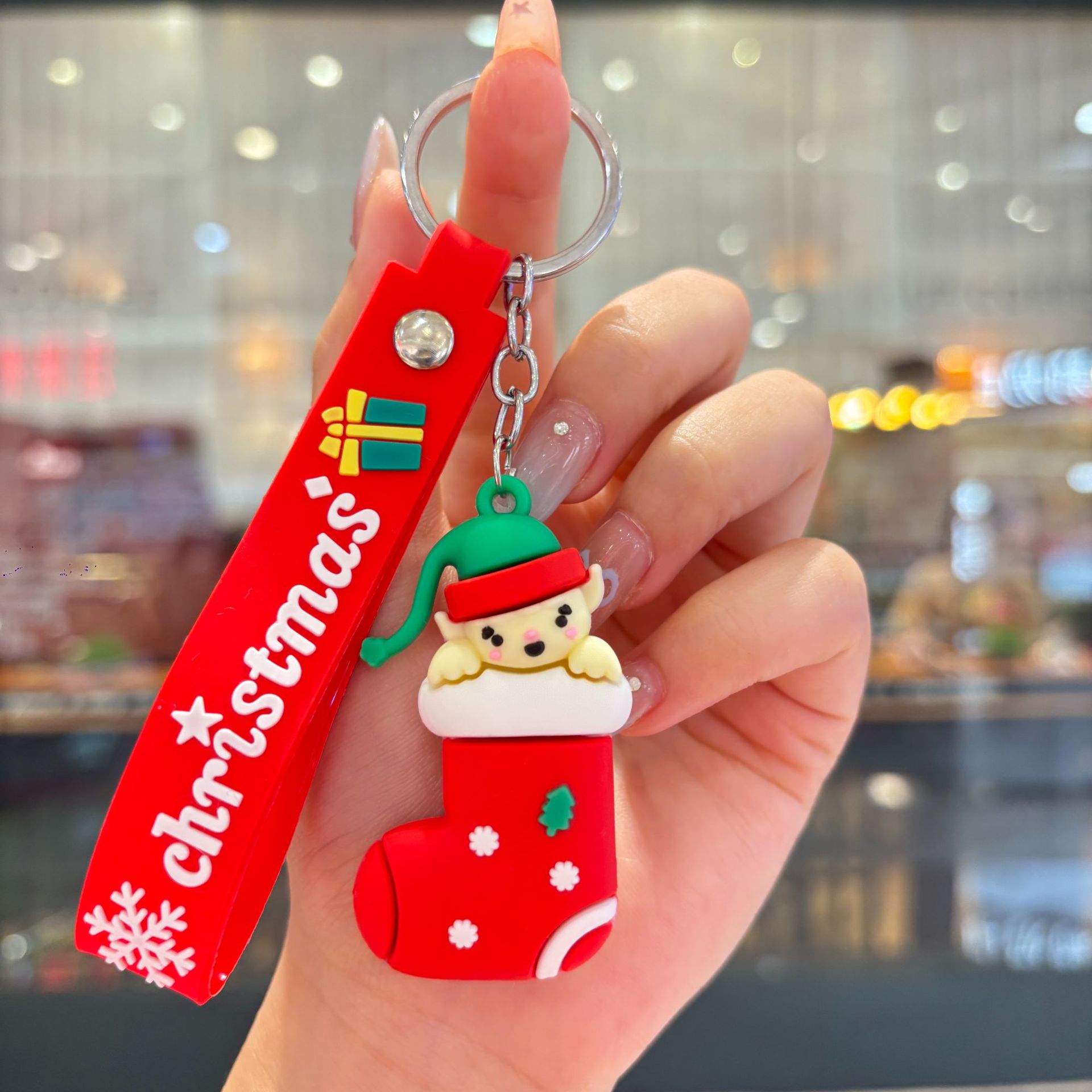 Silicon Santa Claus Tree Snowman Festival Christmas Keychain Keyring Netby