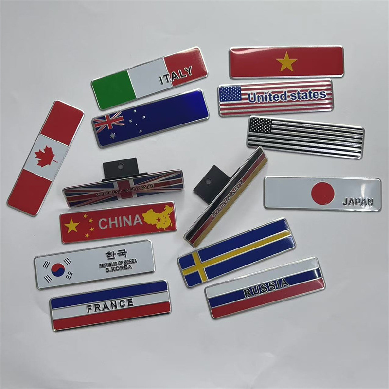 National Flag Car Grille Emblem Badge Netby USA UK SWEDEN CANADA SOUTH KOREA ITALY FRANCE GERMANY