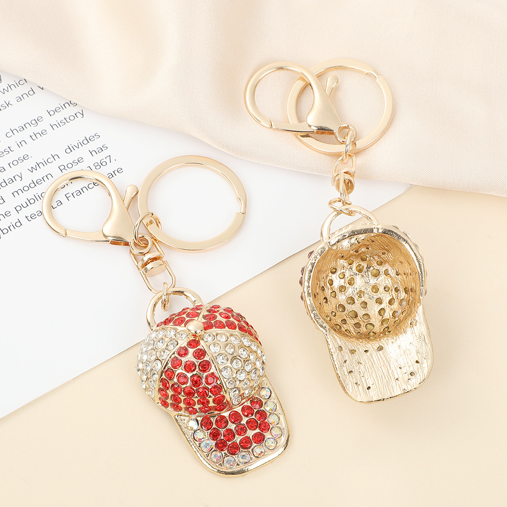 Rhinestone Baseball Hat Keychain Keyring Netby