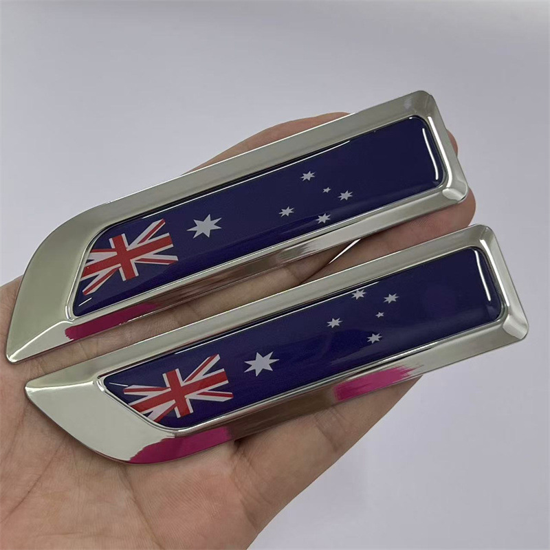 Knife Blade Shape National Flag Car Fender Side Sticker Netby