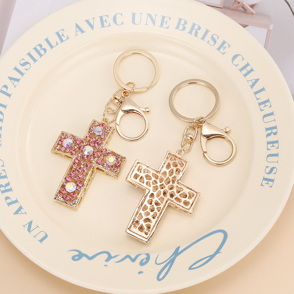 Rhinestone Cross Keychain Keyring Netby