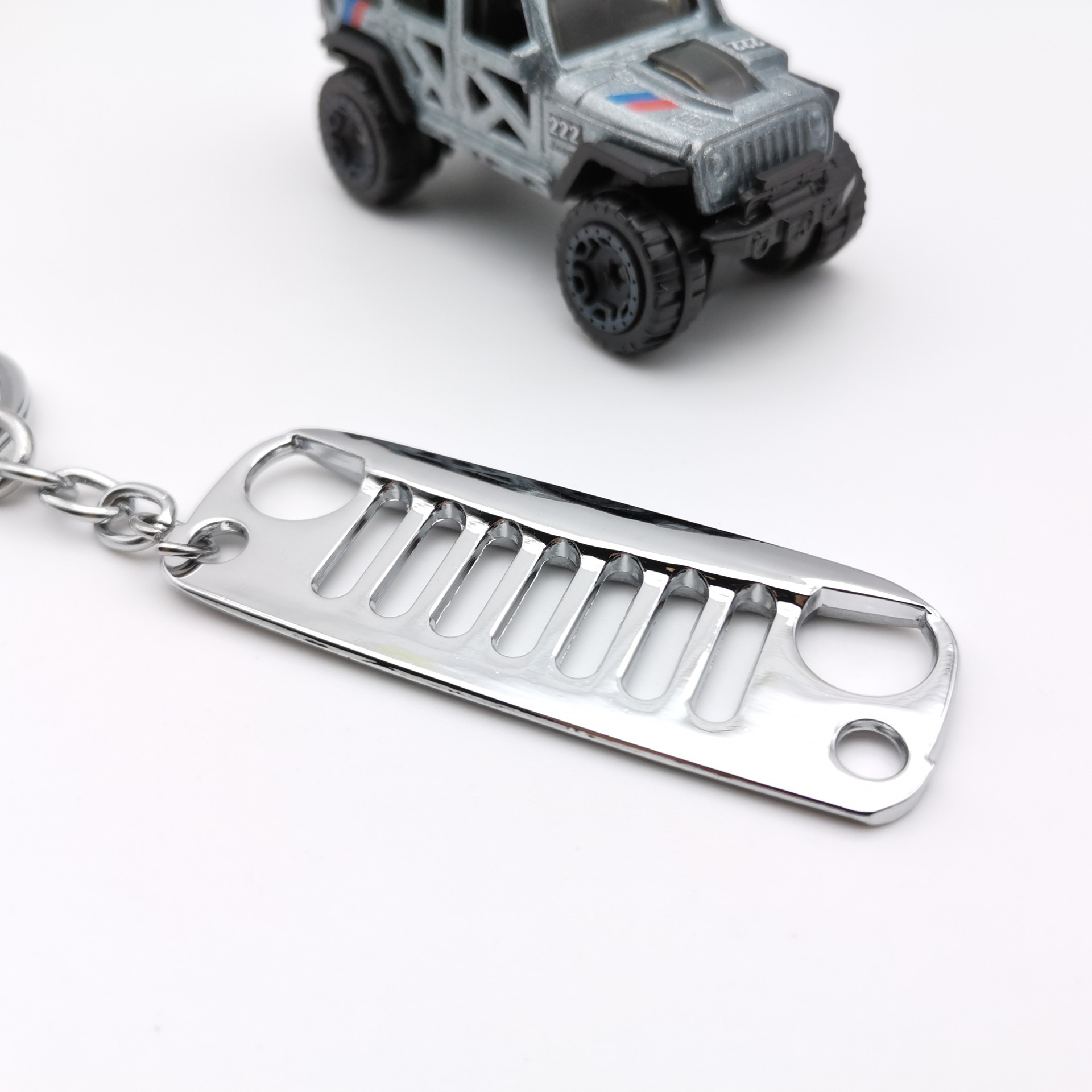 Metal Car Kering Keychain Keyfob for Jeep Grille Netby