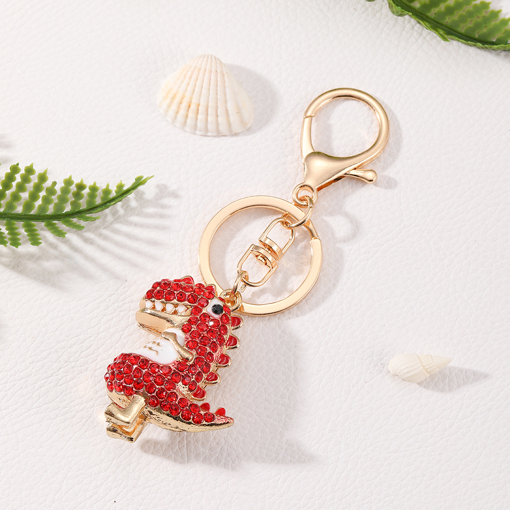 Rhinestone Dinosaur Keychain Keyring Netby