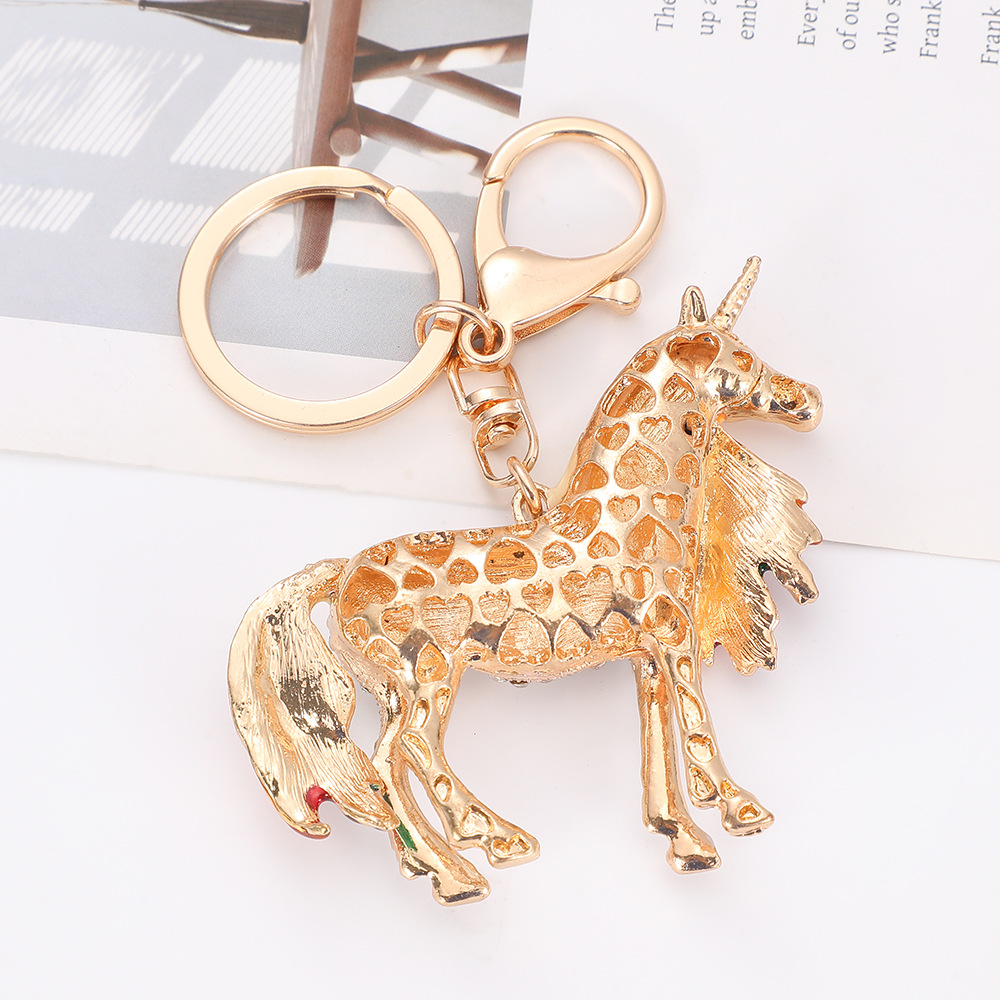 Rhinestone Unicorn Keychain Keyring Netby