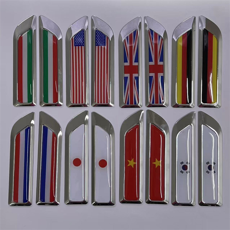 Knife Blade Shape National Flag Car Fender Side Sticker Netby