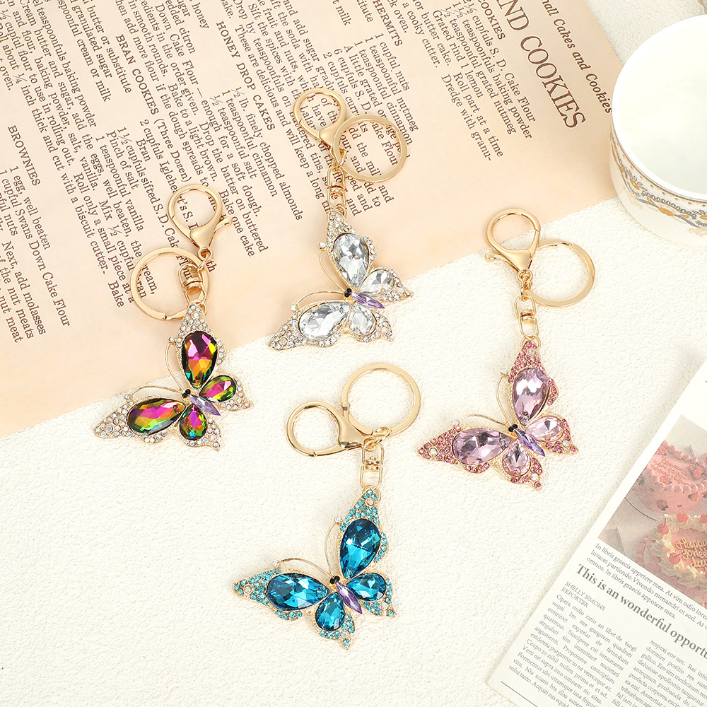 Rhinestone Crystal Butterfly Keychain Keyring Netby