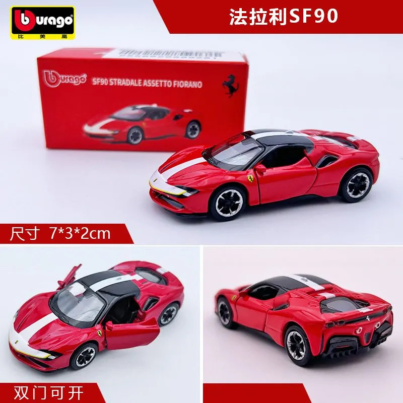 Metal Alloy 1:64 Racing Car Model for Bugatti Porsche 911 Ferrari SF90 Netby