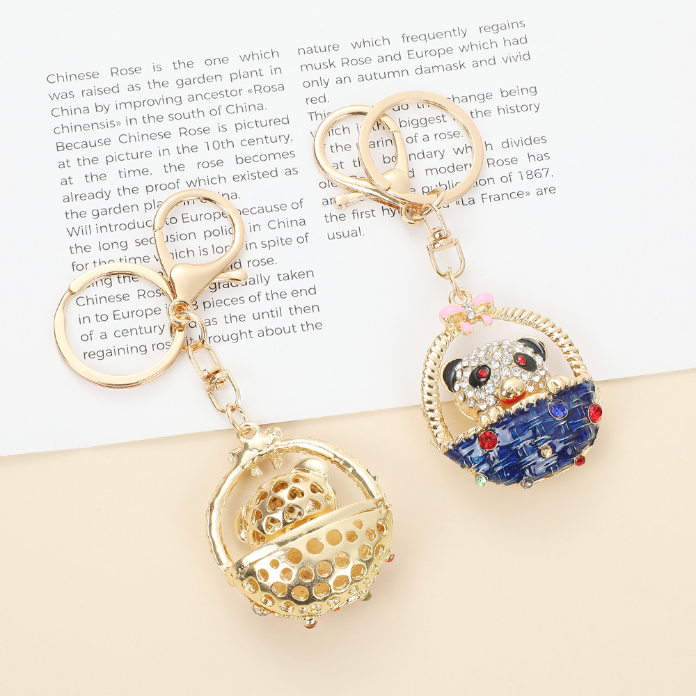 Rhinestone Basket Bear Keychain Keyring Netby