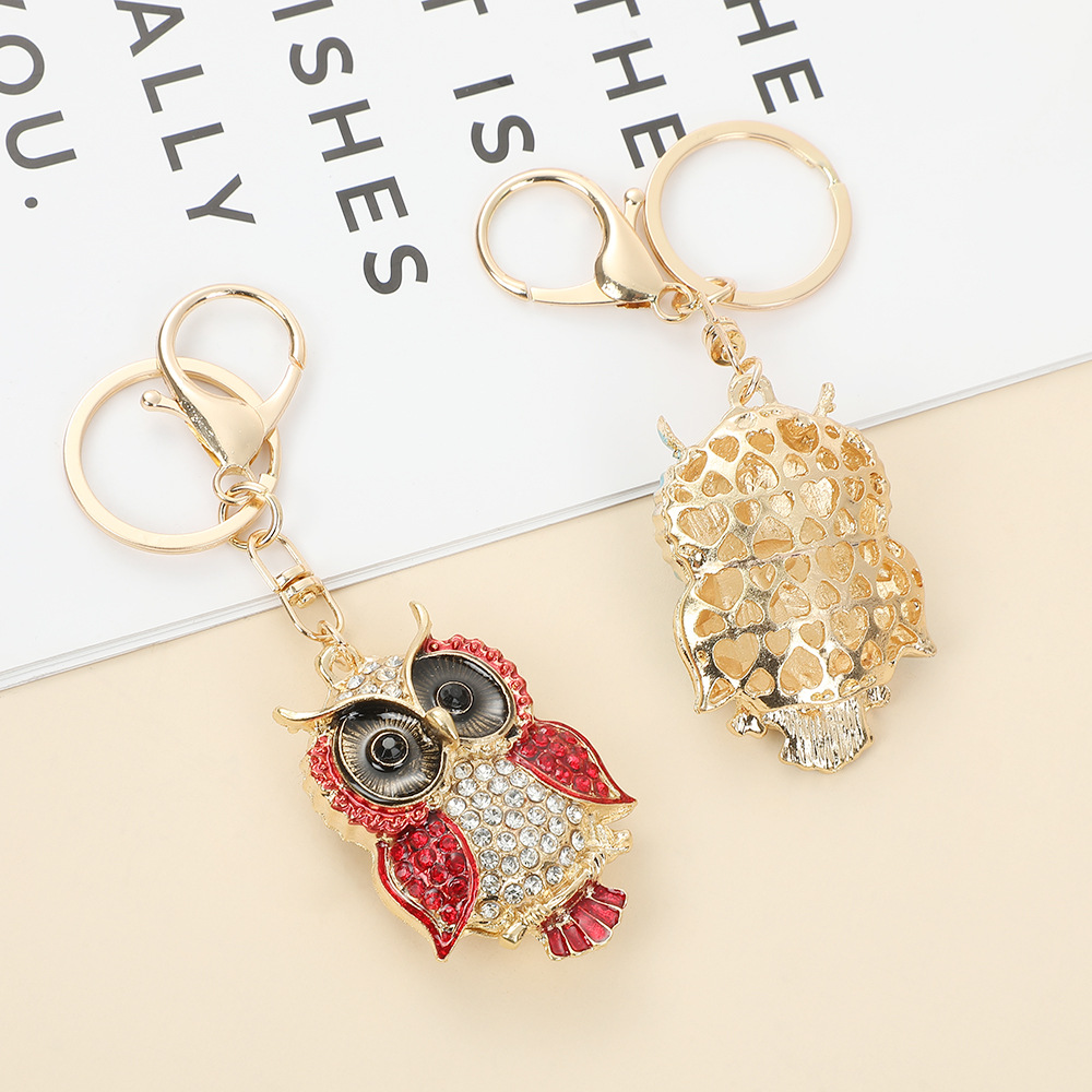 Rhinestone OWL Keychain Keyring Netby