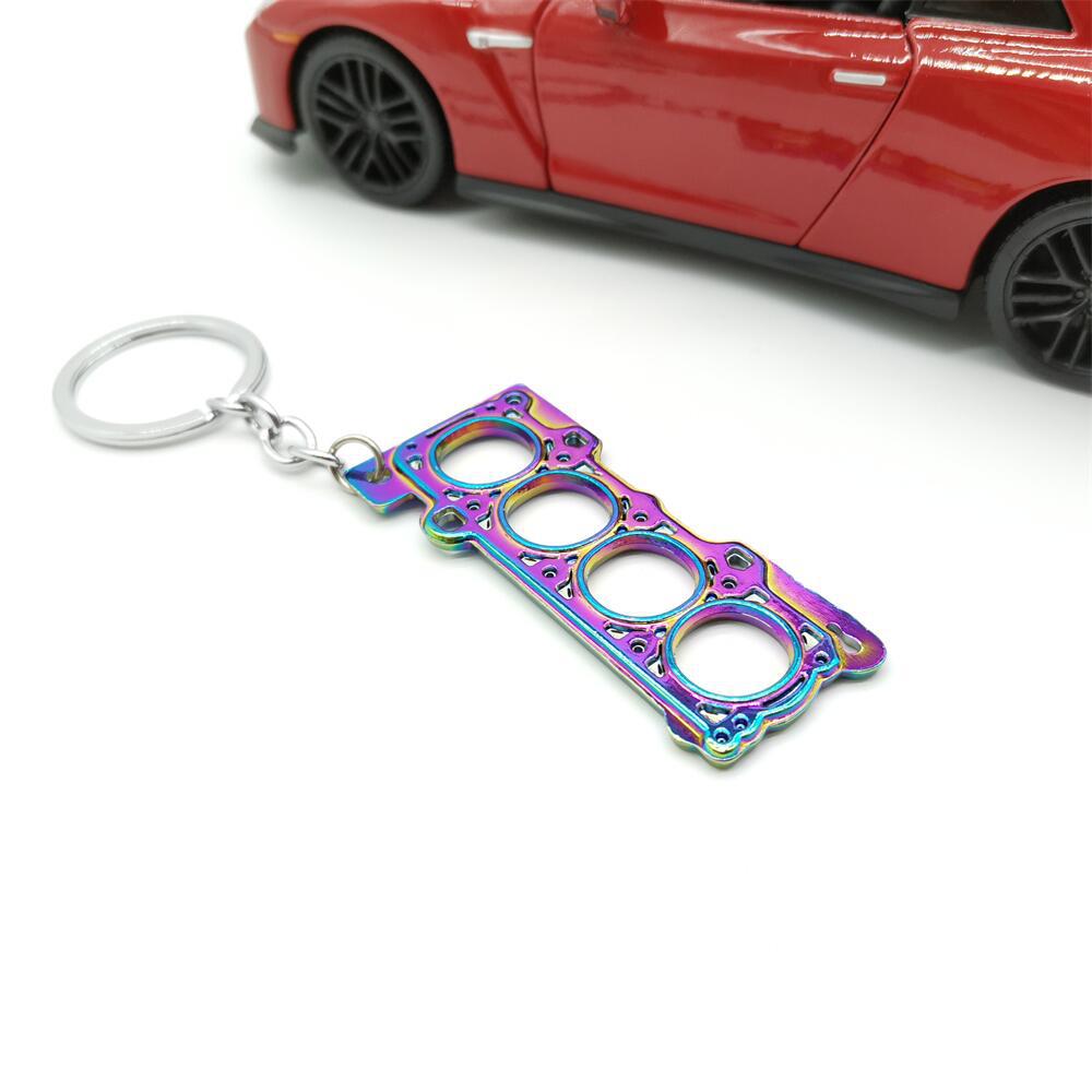 Creative Metal Car Engine Cylinder Gasket Keychain Keyring Keyfob Netby