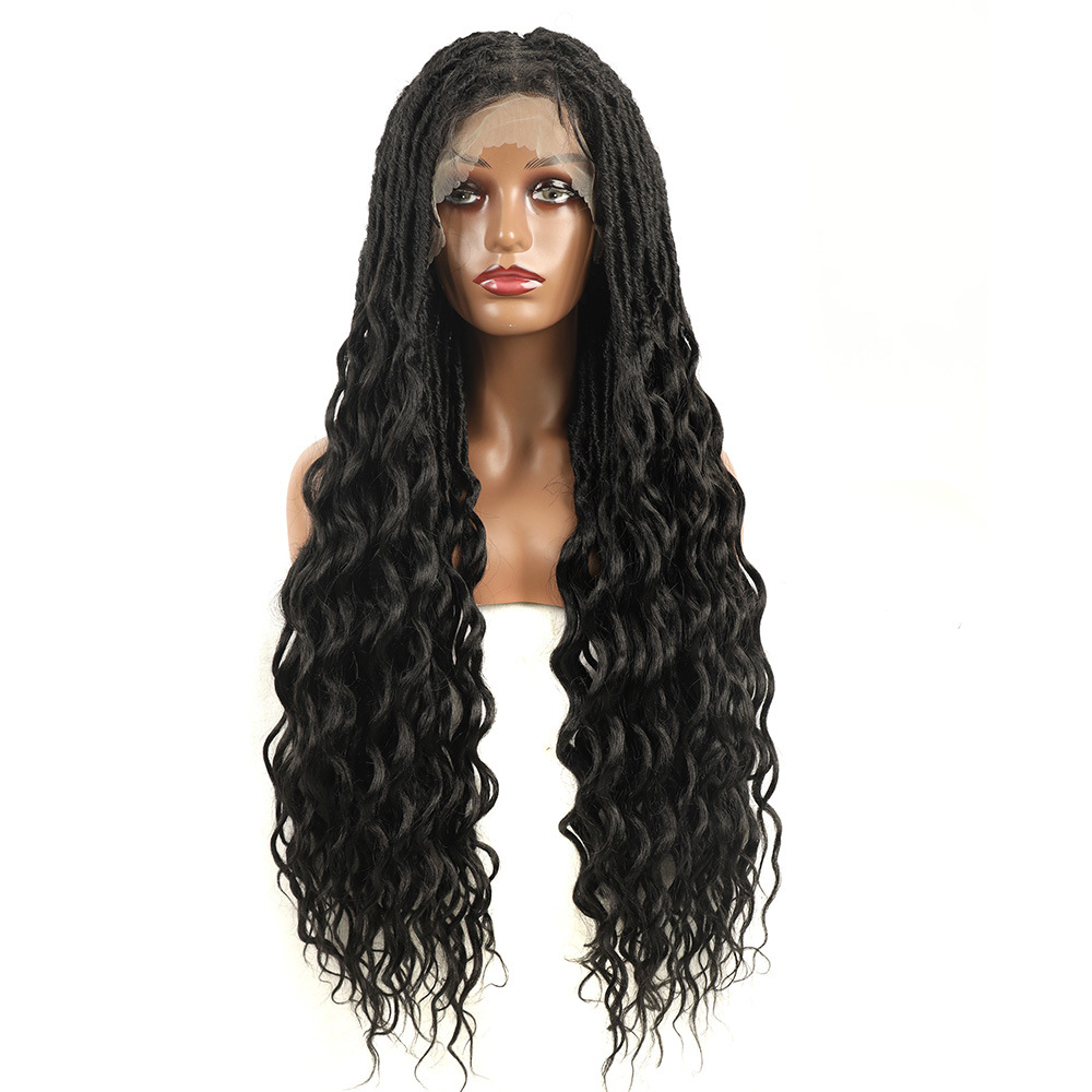 Synthetic Fiber Full Lace Crochet Hair Wig Water Wave Netby