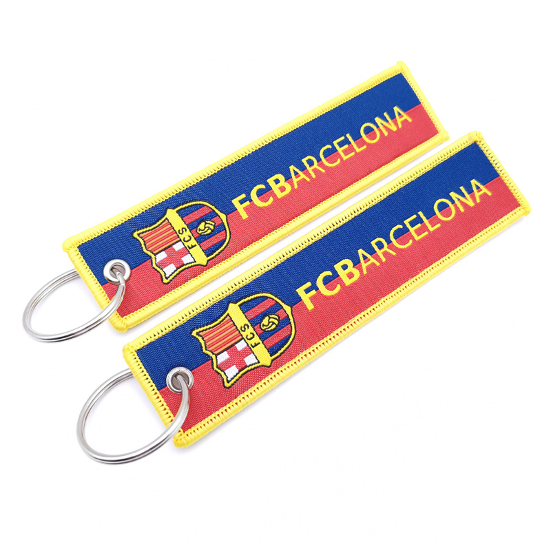 Short Cloth Strip Keyring Keychain for Motorbike with Logo Emblem Badge Netby