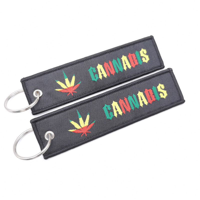 Short Cloth Strip Keyring Keychain for Motorbike with Logo Emblem Badge Netby