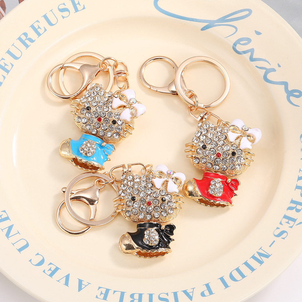 Rhinestone Hello Kitty Cat Keychain Keyring Netby